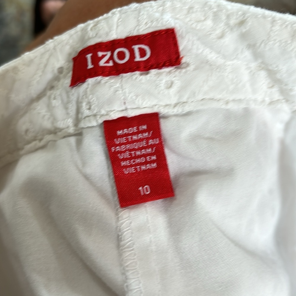 Izod white eyelet shorts size 10 - Picture 5 of 6